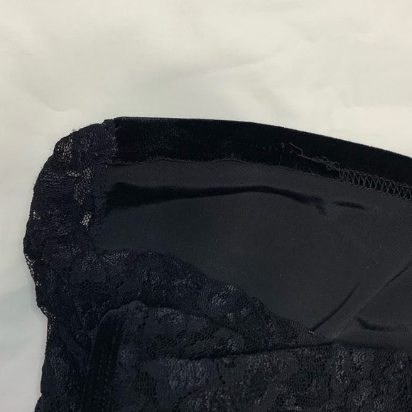 VTG Y2k Black Velvet & Lace Tank Top - S - Picture 6 of 6